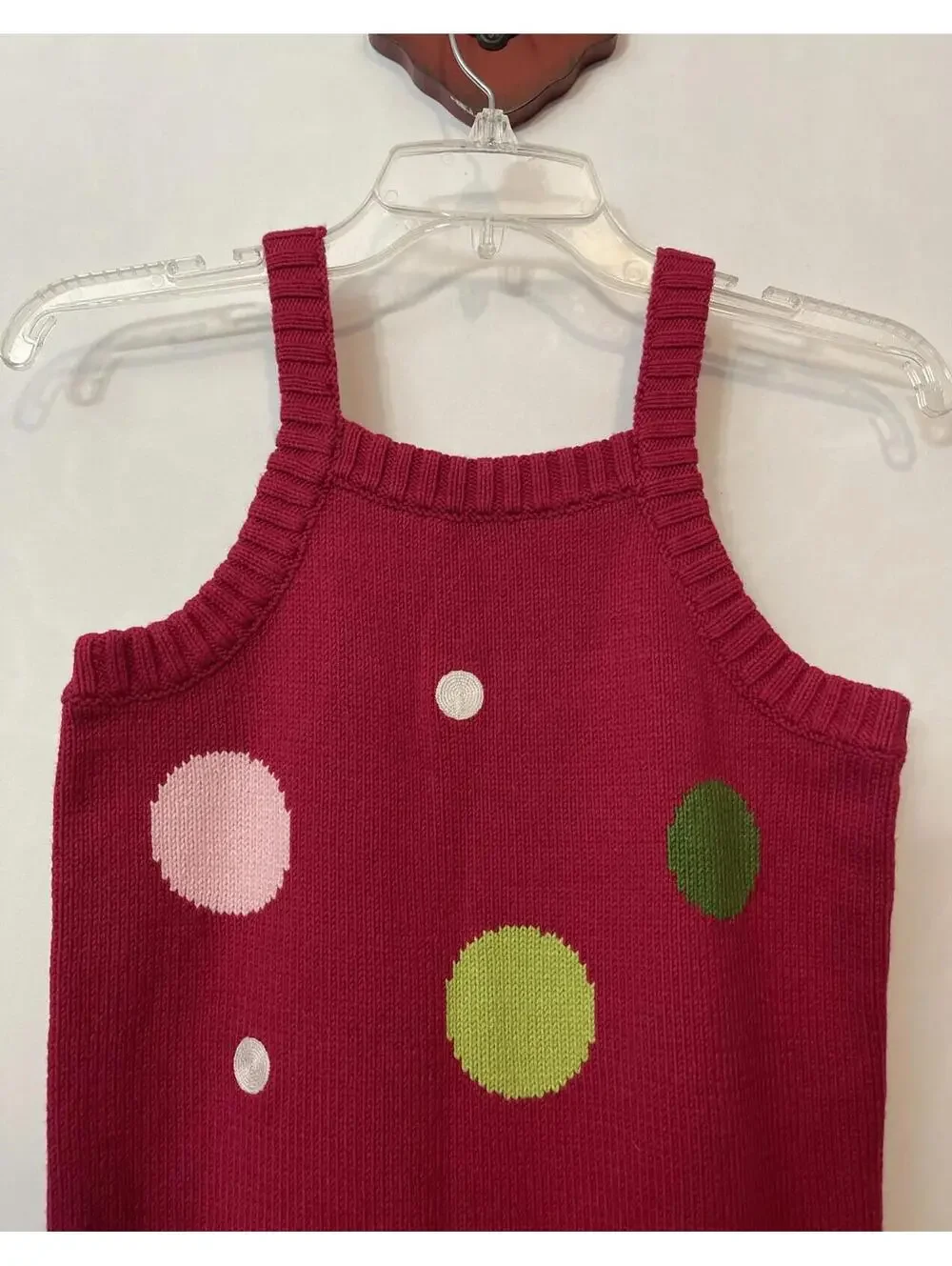 Gymboree Girls Size 10 Pink Polka-Dot Knee Length Knit Sweater Dress! A6687